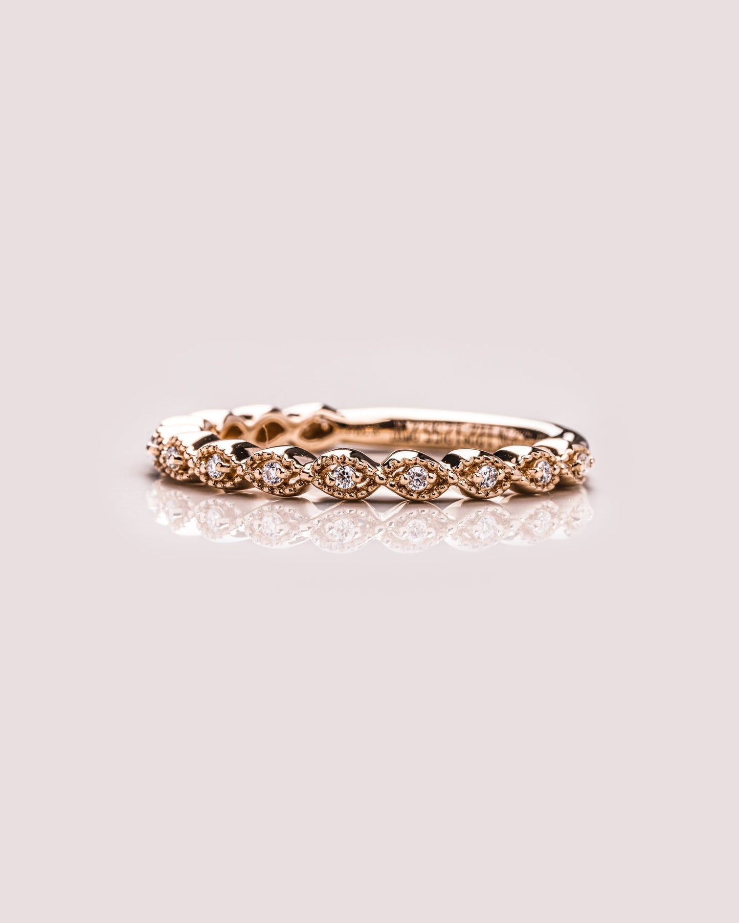 0.2 TCW Round Moissanite Half Eternity Wedding Band (US Size 5.75 Ready To Ship)
