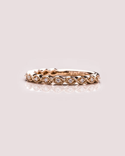 0.2 TCW Round Moissanite Half Eternity Wedding Band (US Size 5.75 Ready To Ship)