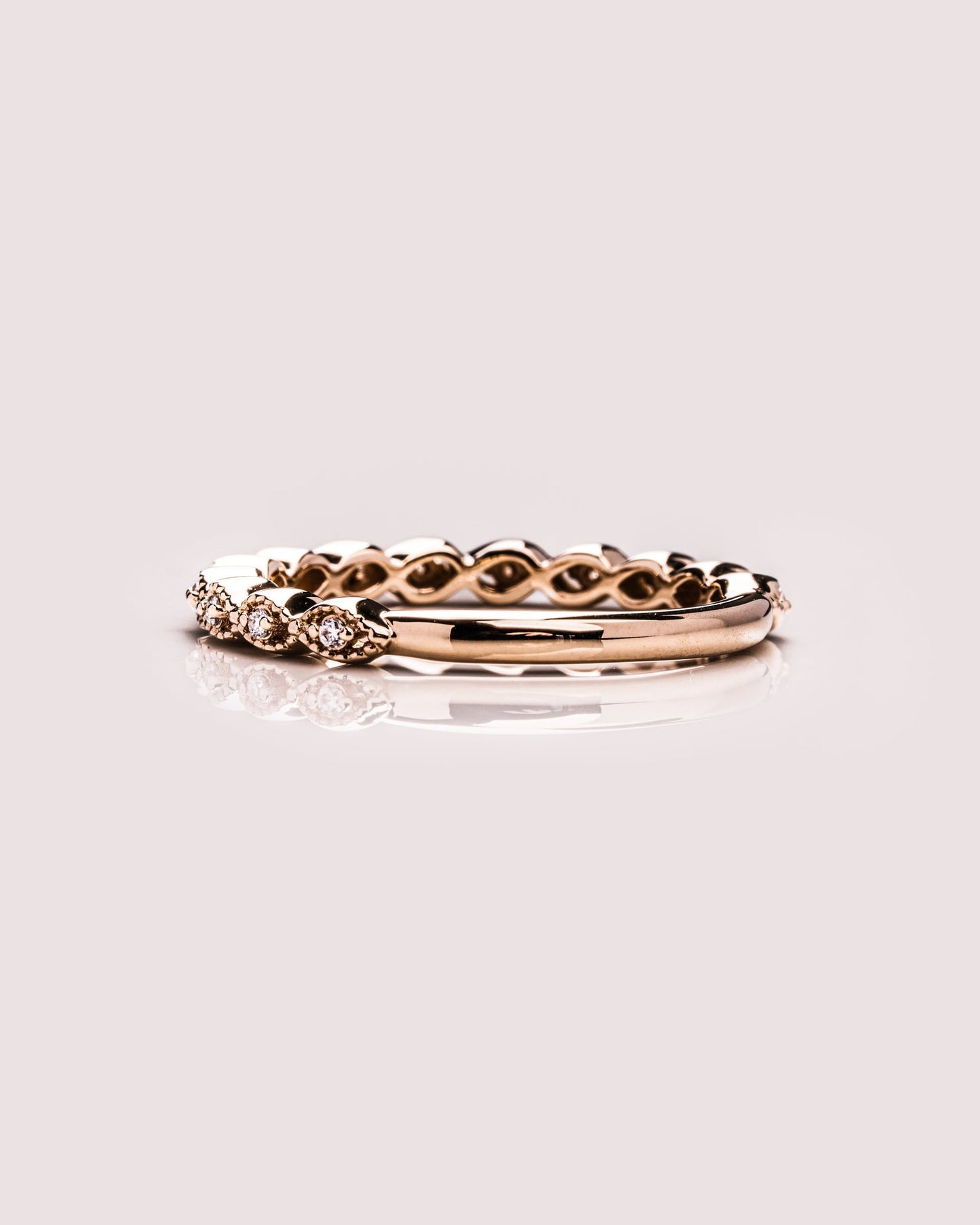 0.2 TCW Round Moissanite Half Eternity Wedding Band (US Size 5.75 Ready To Ship)