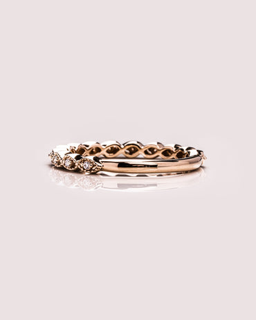 0.2 TCW Round Moissanite Half Eternity Wedding Band (US Size 5.75 Ready To Ship)