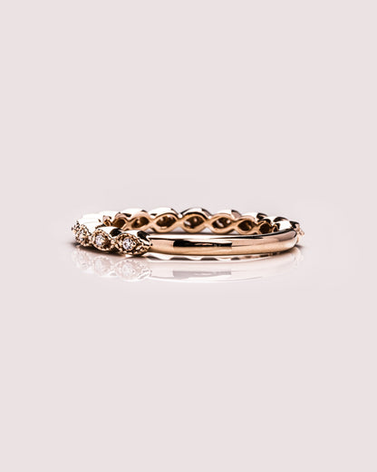 0.2 TCW Round Moissanite Half Eternity Wedding Band (US Size 5.75 Ready To Ship)