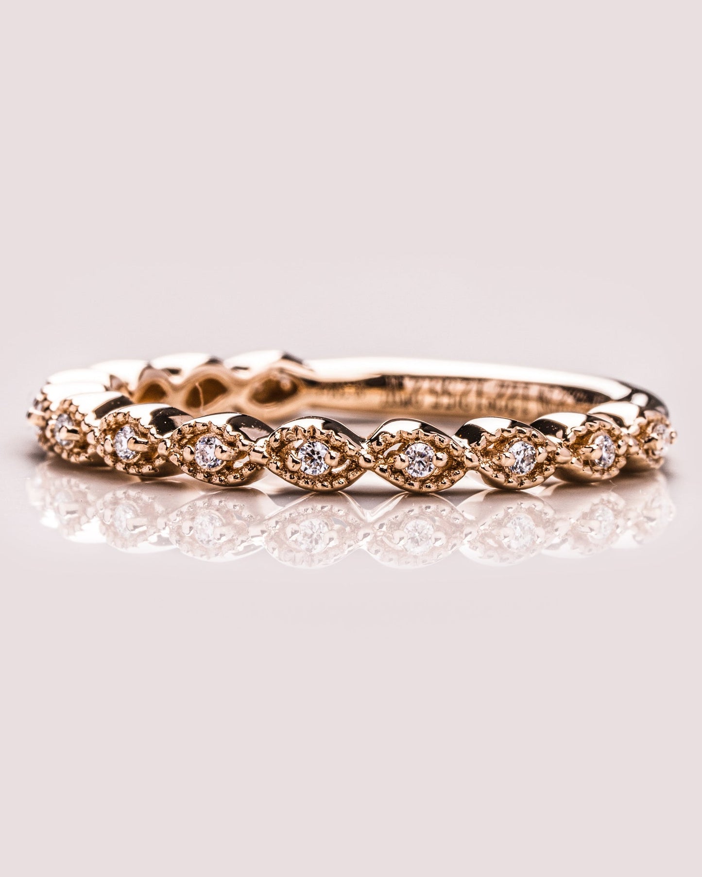 0.2 TCW Round Moissanite Half Eternity Wedding Band (US Size 5.75 Ready To Ship)