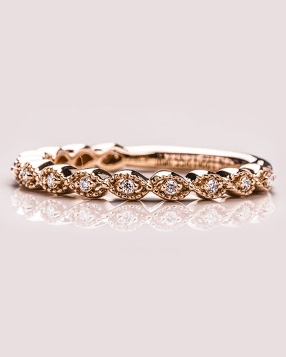 0.2 TCW Round Moissanite Half Eternity Wedding Band (US Size 5.75 Ready To Ship)