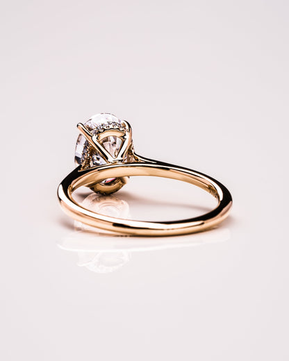 2.72 CT Oval Cut Hidden Halo Lab Grown Diamond Engagement Ring