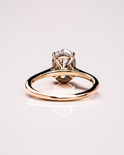 2.72 CT Oval Cut Hidden Halo Lab Grown Diamond Engagement Ring