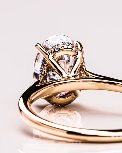 2.72 CT Oval Cut Hidden Halo Lab Grown Diamond Engagement Ring