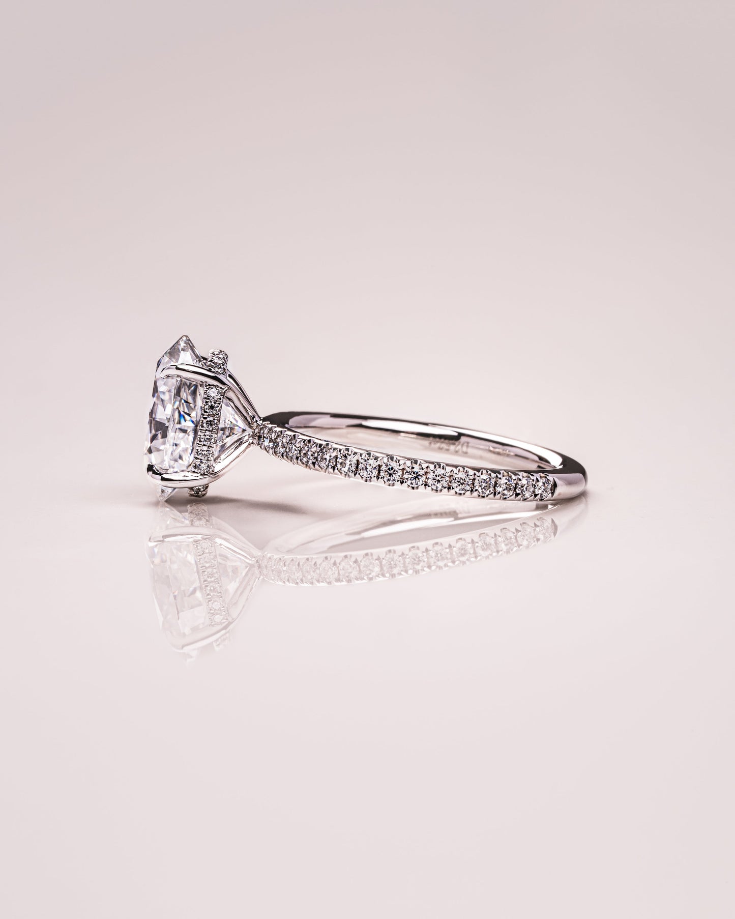 2.72 CT Oval Cut Hidden Halo Lab Grown Diamond Engagement Ring
