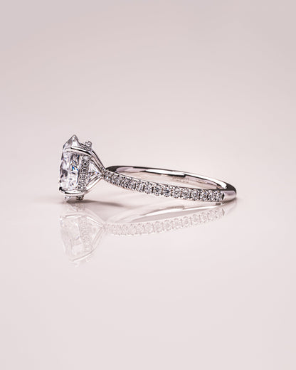 2.72 CT Oval Cut Hidden Halo Lab Grown Diamond Engagement Ring
