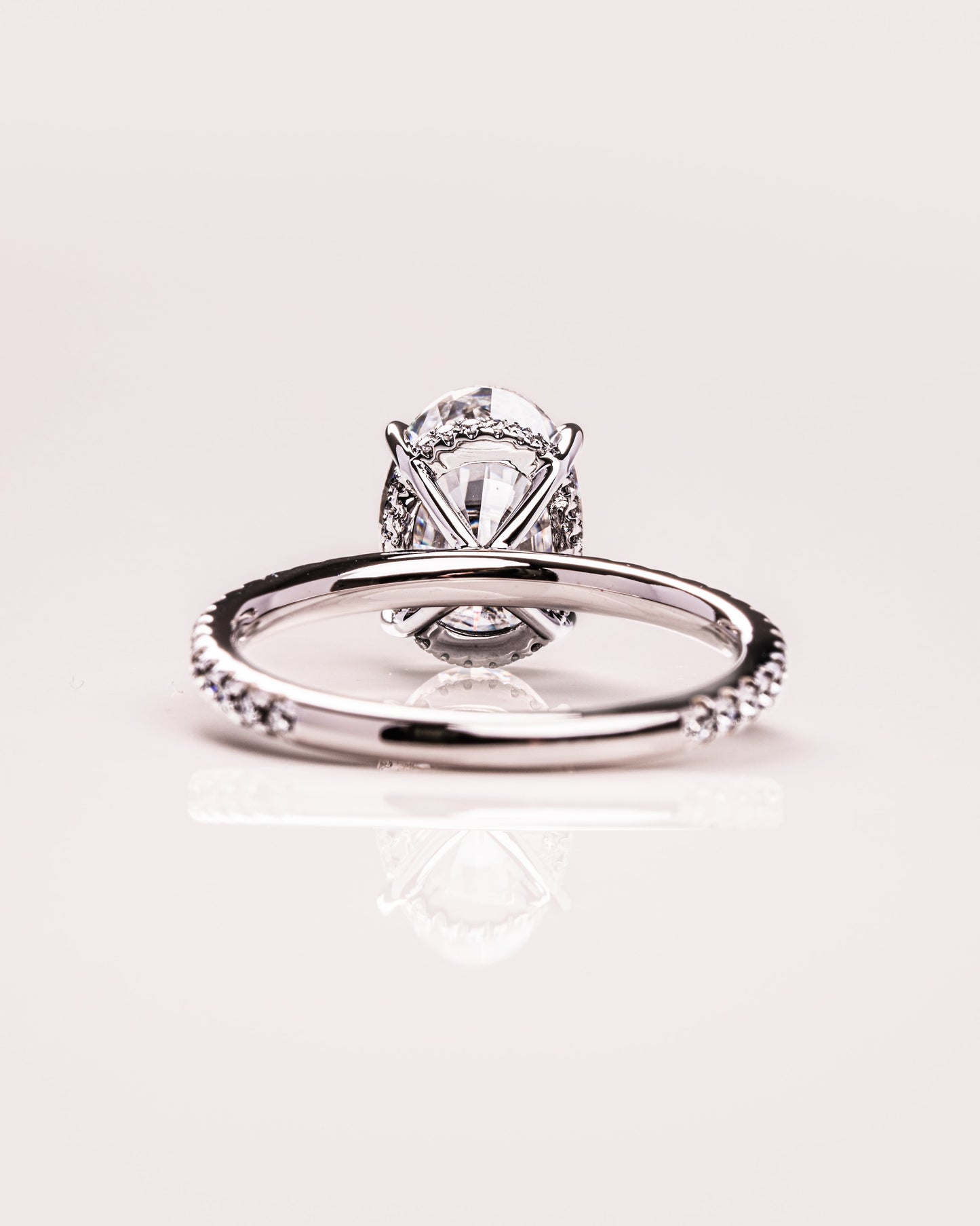 2.72 CT Oval Cut Hidden Halo Lab Grown Diamond Engagement Ring