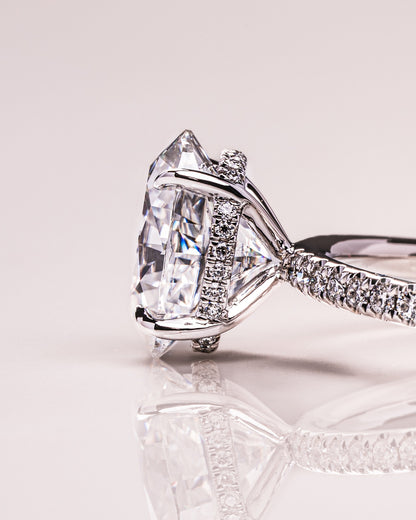 2.72 CT Oval Cut Hidden Halo Lab Grown Diamond Engagement Ring