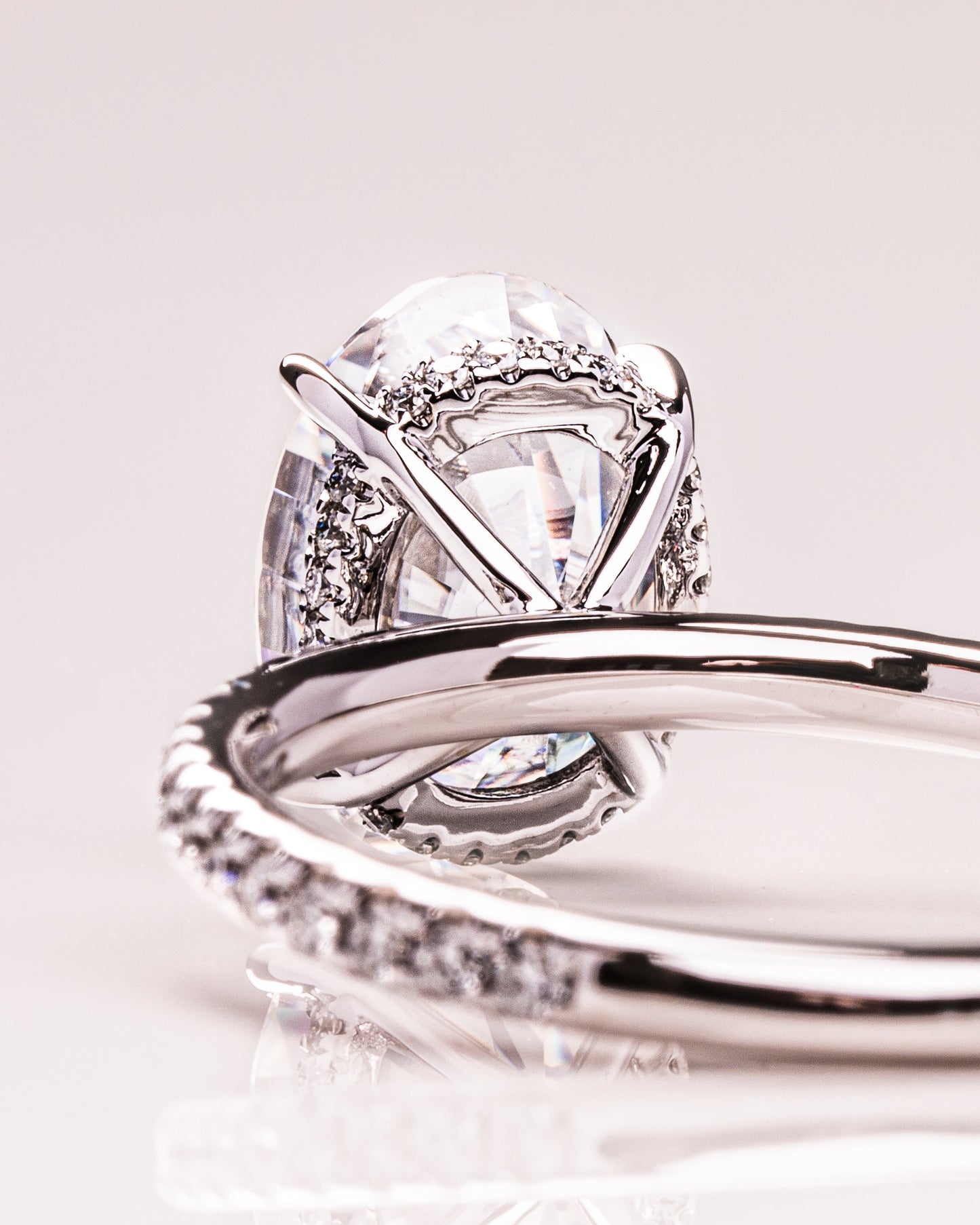 2.72 CT Oval Cut Hidden Halo Lab Grown Diamond Engagement Ring