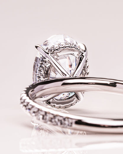 2.72 CT Oval Cut Hidden Halo Lab Grown Diamond Engagement Ring