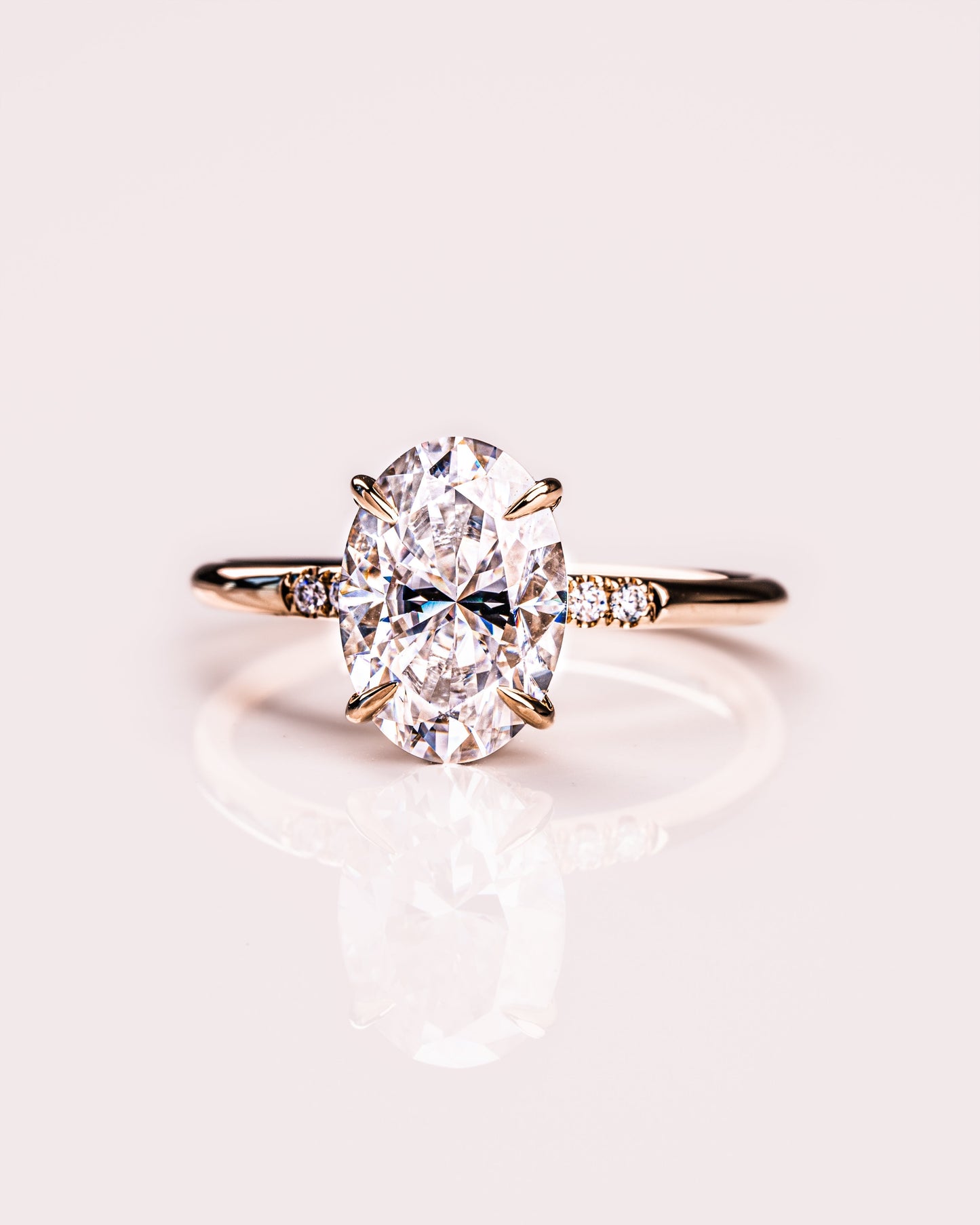 2.72 CT Oval Cut Hidden Halo Lab Grown Diamond Engagement Ring