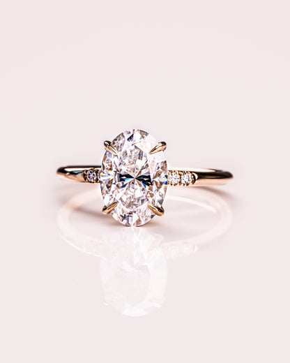 2.72 CT Oval Cut Hidden Halo Lab Grown Diamond Engagement Ring