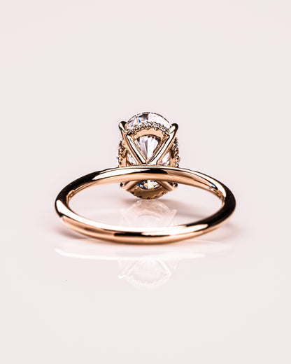 2.72 CT Oval Cut Hidden Halo Lab Grown Diamond Engagement Ring