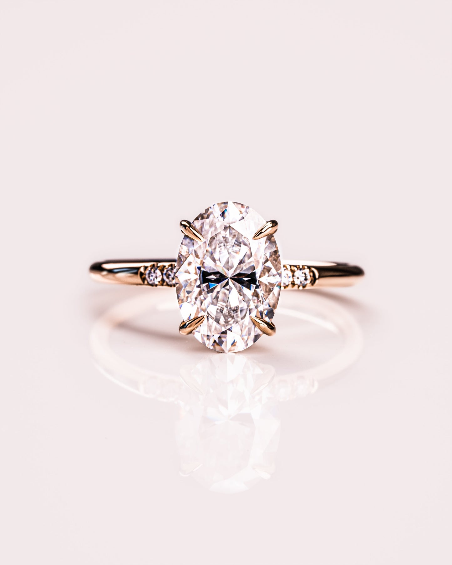 2.72 CT Oval Cut Hidden Halo Lab Grown Diamond Engagement Ring
