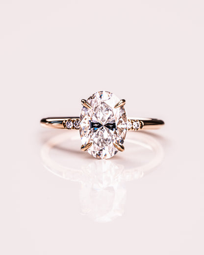 2.72 CT Oval Cut Hidden Halo Lab Grown Diamond Engagement Ring