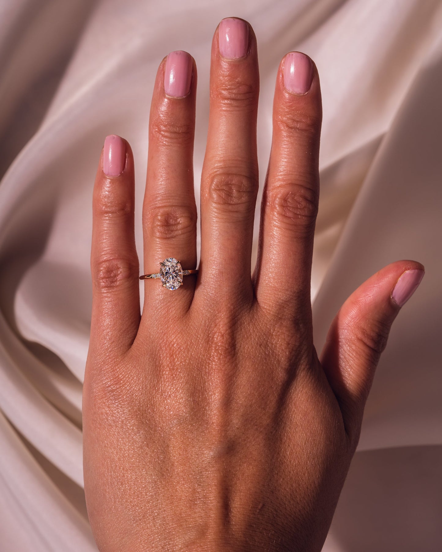 2.72 CT Oval Cut Hidden Halo Lab Grown Diamond Engagement Ring