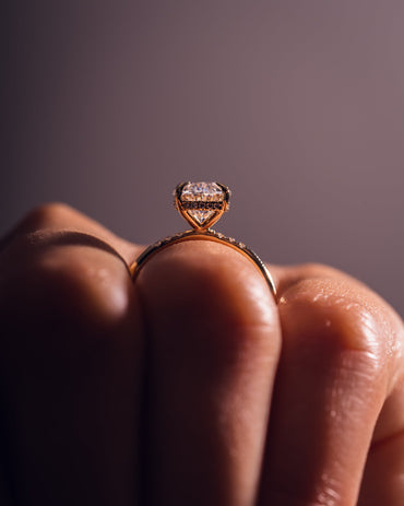 2.72 CT Oval Cut Hidden Halo Lab Grown Diamond Engagement Ring