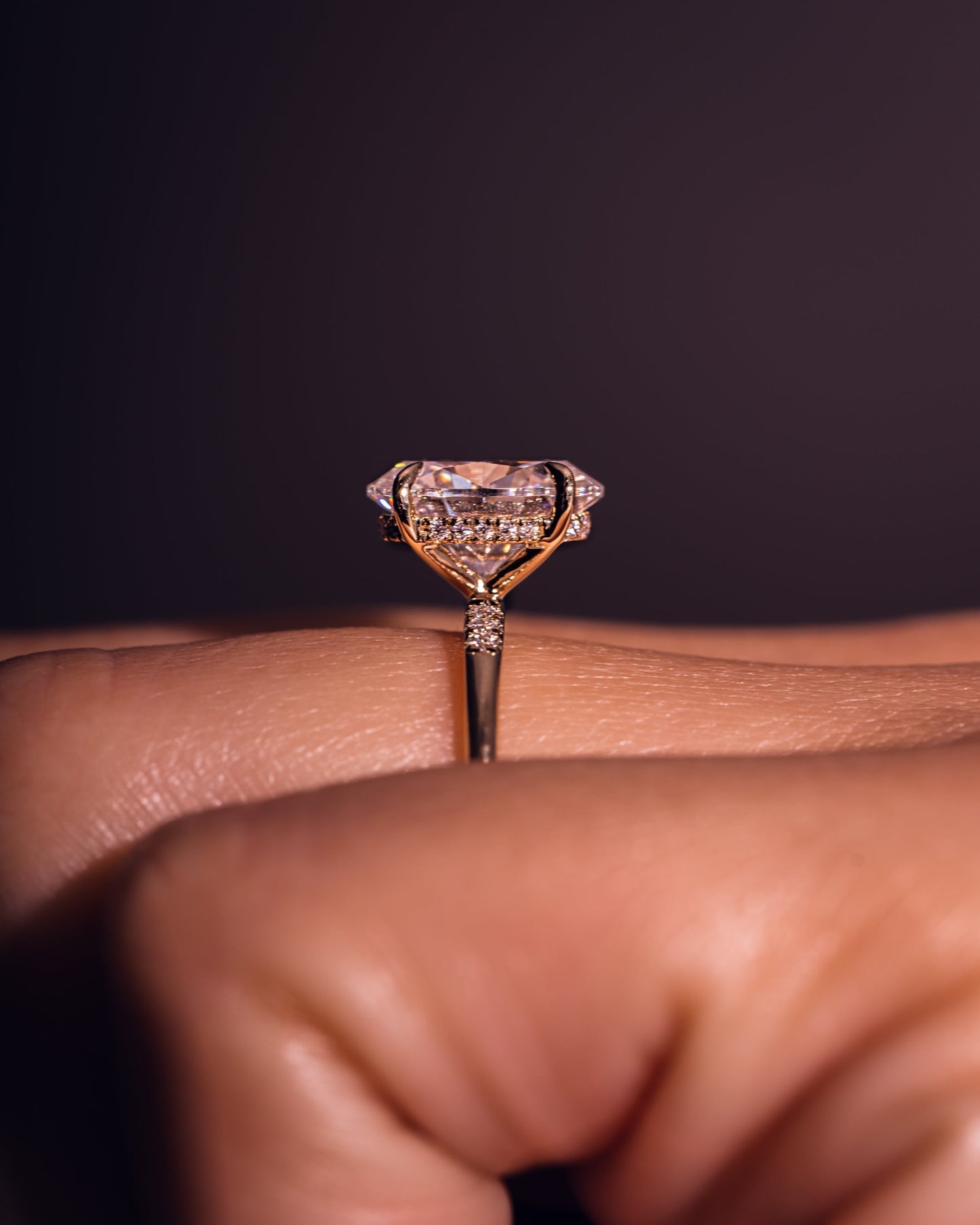 2.72 CT Oval Cut Hidden Halo Lab Grown Diamond Engagement Ring