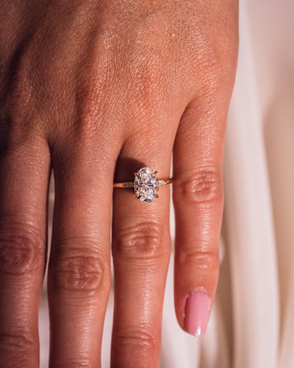 2.72 CT Oval Cut Hidden Halo Lab Grown Diamond Engagement Ring