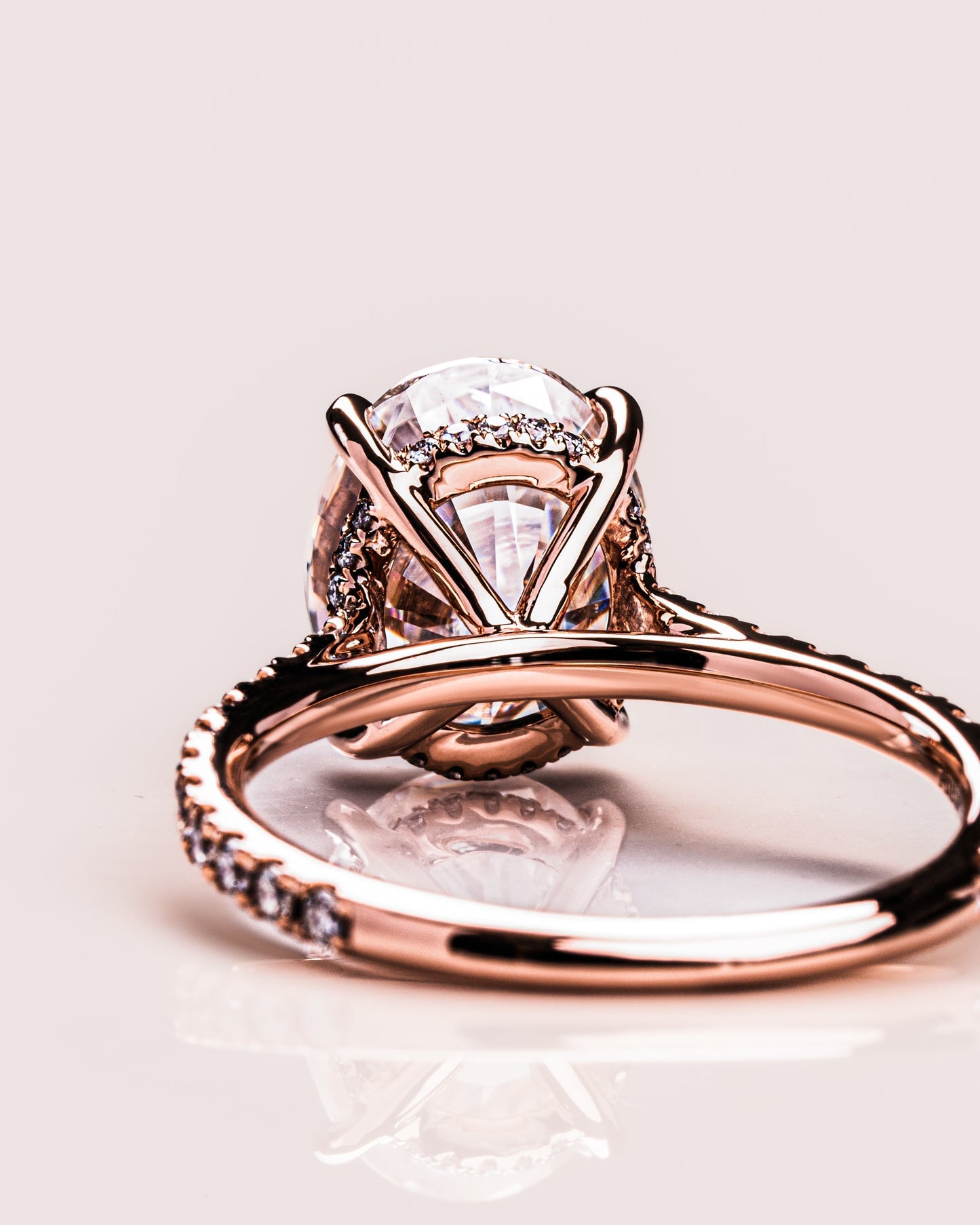 2.72 CT Oval Cut Hidden Halo & Pave Setting Lab Grown Diamond Engagement Ring