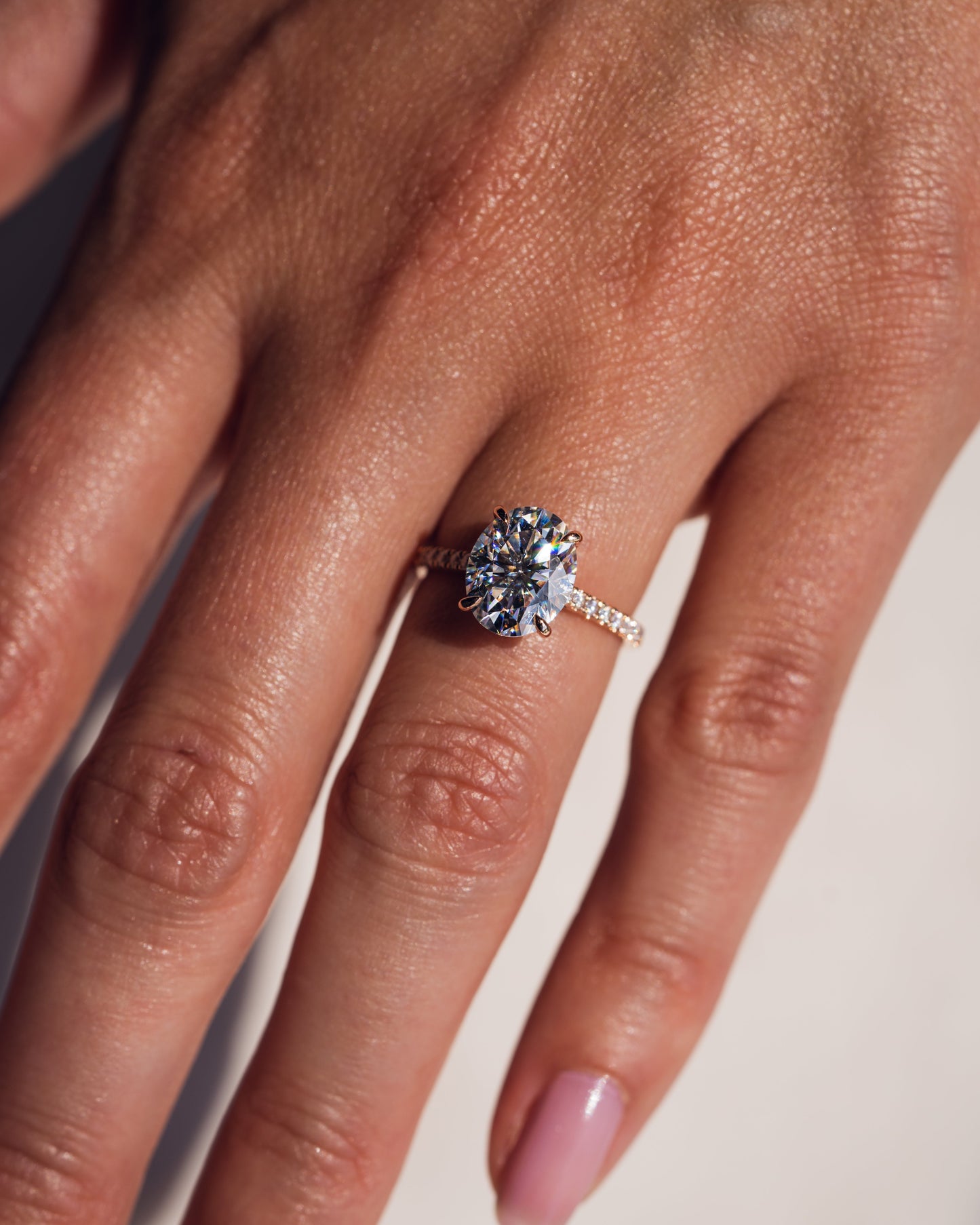 2.72 CT Oval Cut Hidden Halo & Pave Setting Lab Grown Diamond Engagement Ring