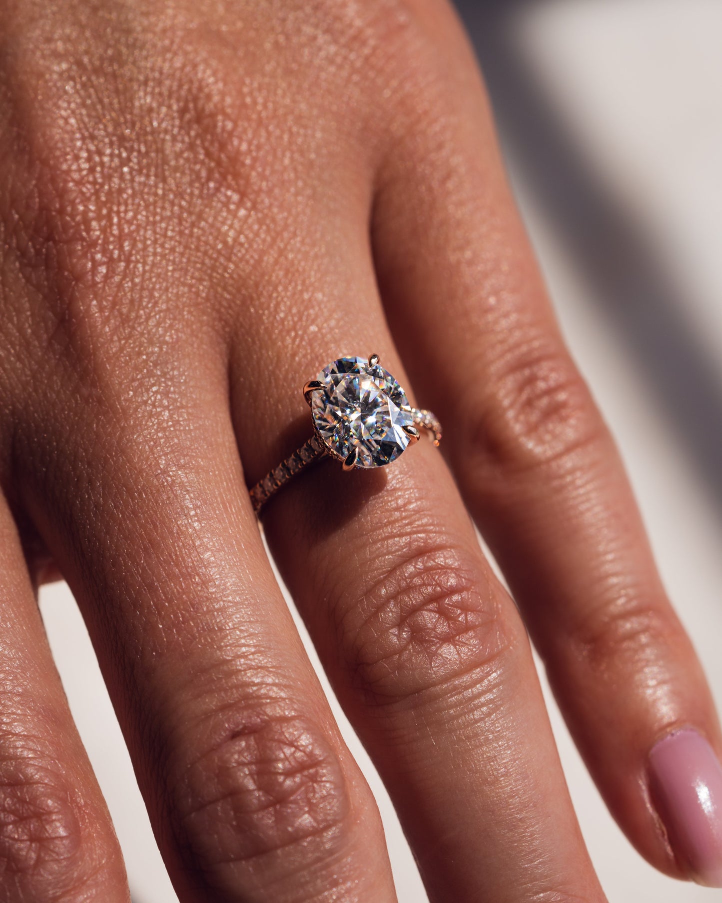 2.72 CT Oval Cut Hidden Halo & Pave Setting Lab Grown Diamond Engagement Ring