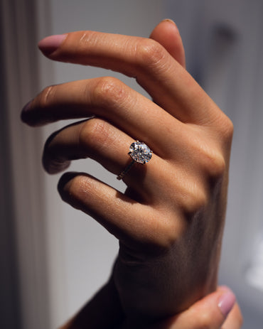 2.72 CT Oval Cut Hidden Halo & Pave Setting Lab Grown Diamond Engagement Ring