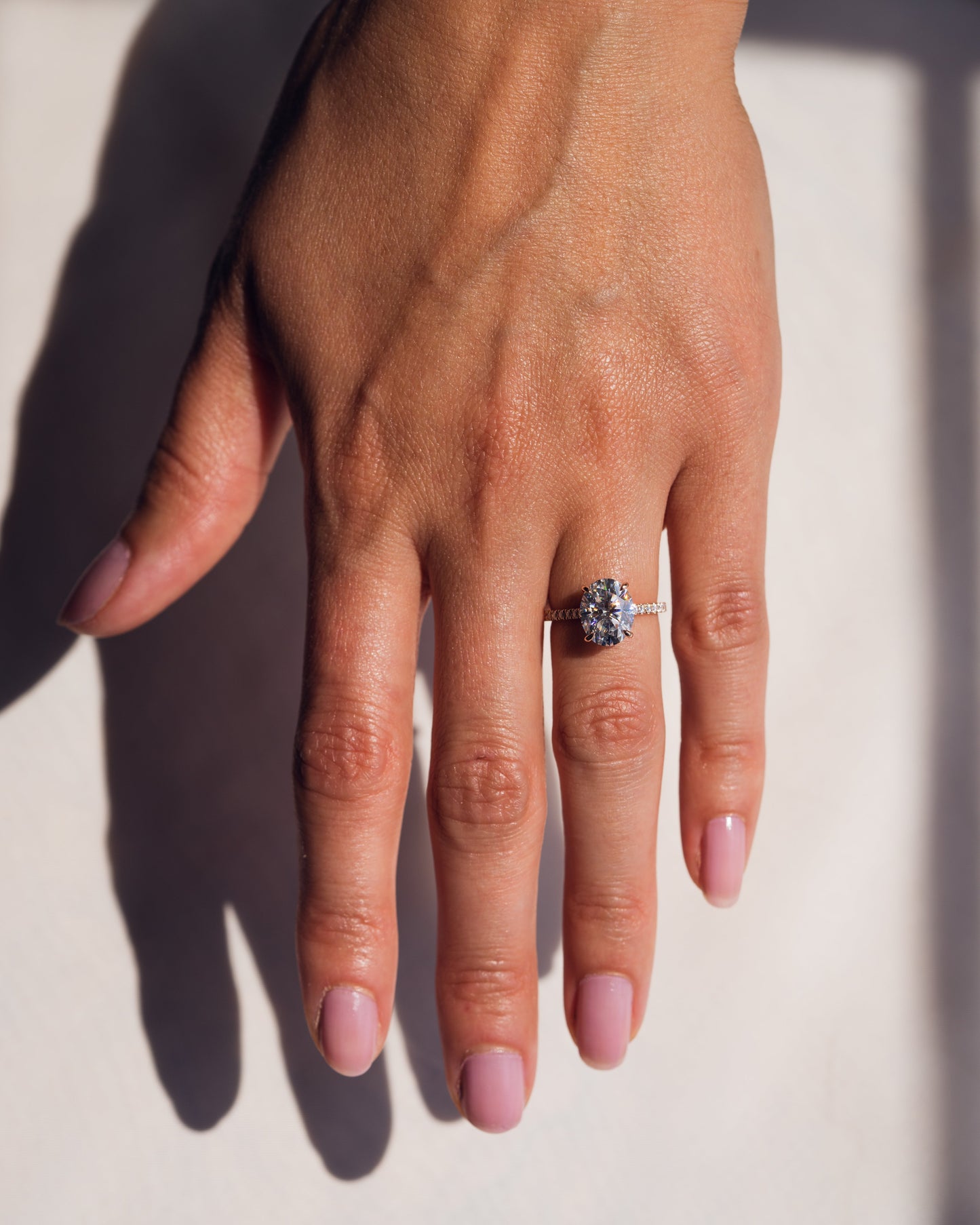 2.72 CT Oval Cut Hidden Halo & Pave Setting Lab Grown Diamond Engagement Ring