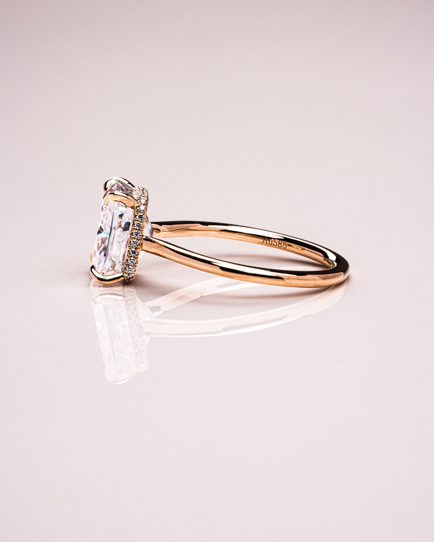 3.51 CT Radiant Cut Hidden Halo Setting Lab Grown Diamond Engagement Ring