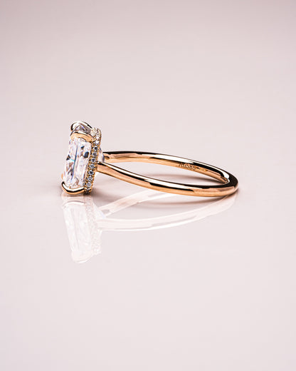 3.51 CT Radiant Cut Hidden Halo Setting Lab Grown Diamond Engagement Ring