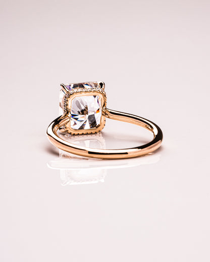 3.51 CT Radiant Cut Hidden Halo Setting Lab Grown Diamond Engagement Ring