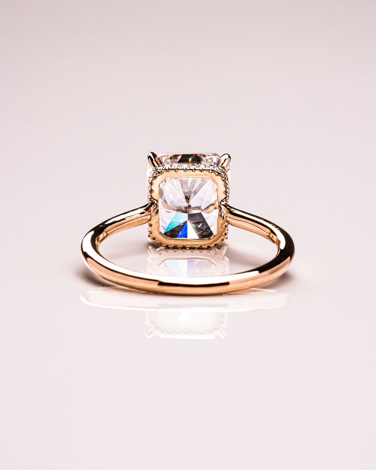 3.51 CT Radiant Cut Hidden Halo Setting Lab Grown Diamond Engagement Ring