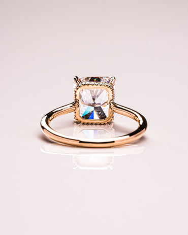 3.51 CT Radiant Cut Hidden Halo Setting Lab Grown Diamond Engagement Ring