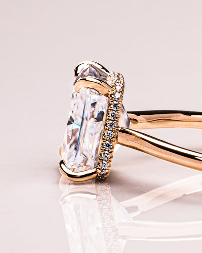 3.51 CT Radiant Cut Hidden Halo Setting Lab Grown Diamond Engagement Ring