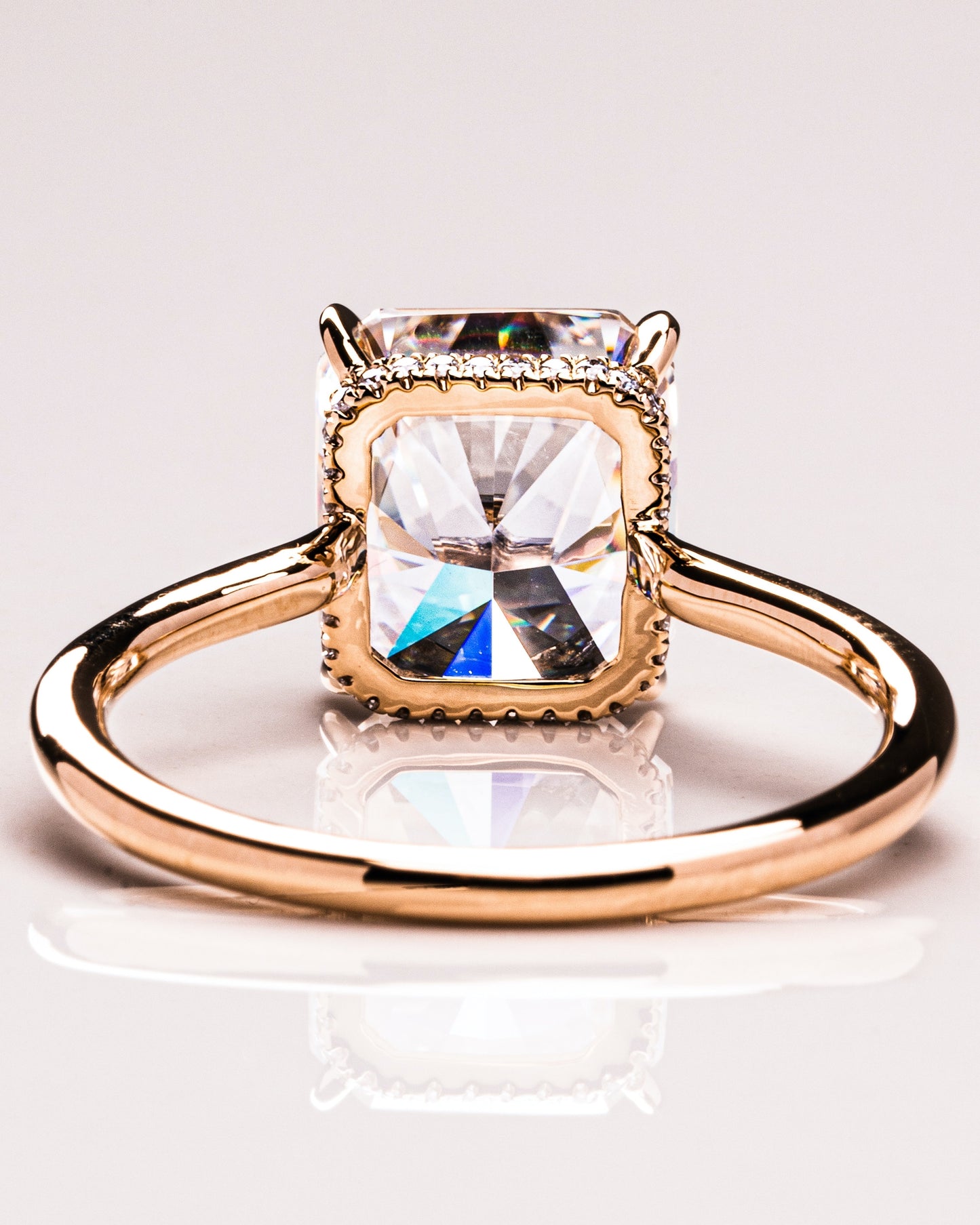 3.51 CT Radiant Cut Hidden Halo Setting Lab Grown Diamond Engagement Ring