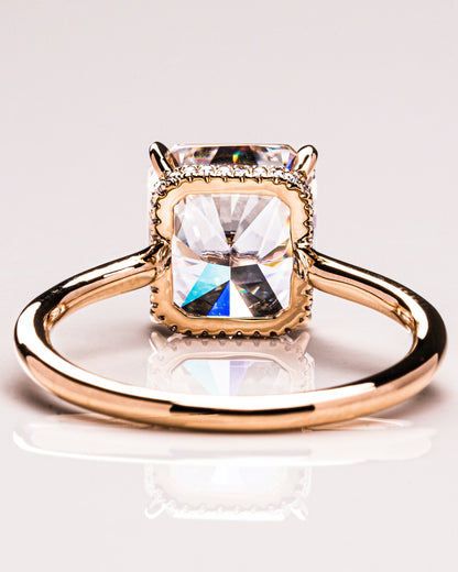 3.51 CT Radiant Cut Hidden Halo Setting Lab Grown Diamond Engagement Ring