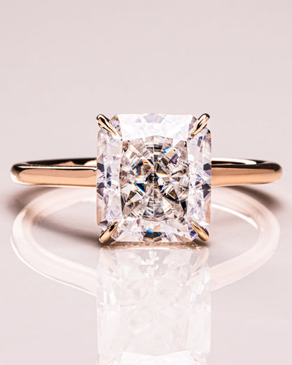 3.51 CT Radiant Cut Hidden Halo Setting Lab Grown Diamond Engagement Ring