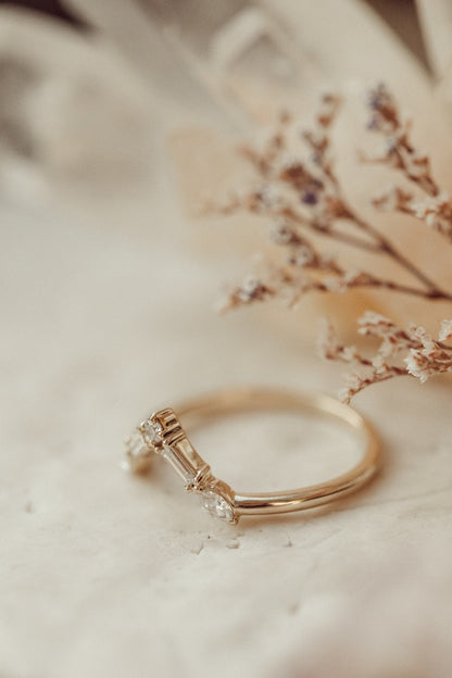 0.25 TCW Round Shaped Half Eternity Lab Grown Diamond Wedding Band