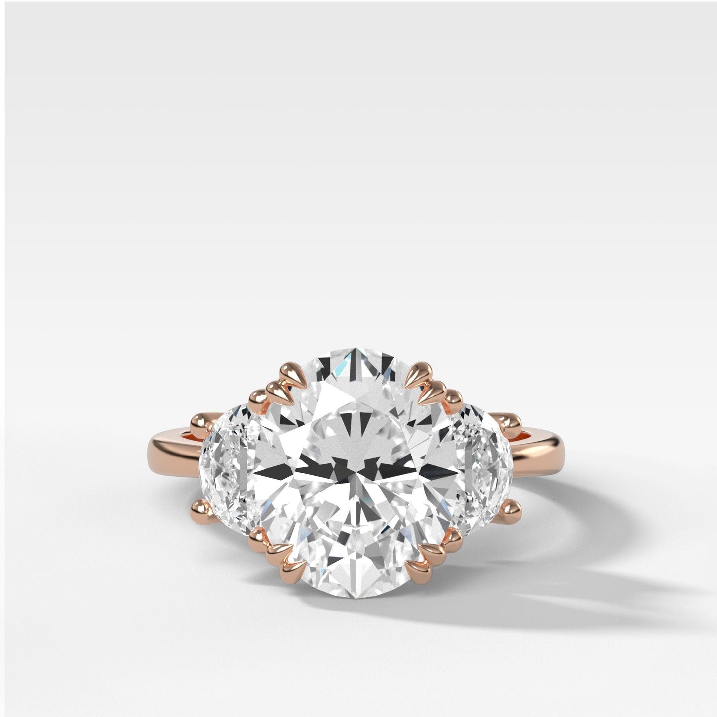 Marquise Shaped Three Stone Lab Grown Diamond Engagement Ring