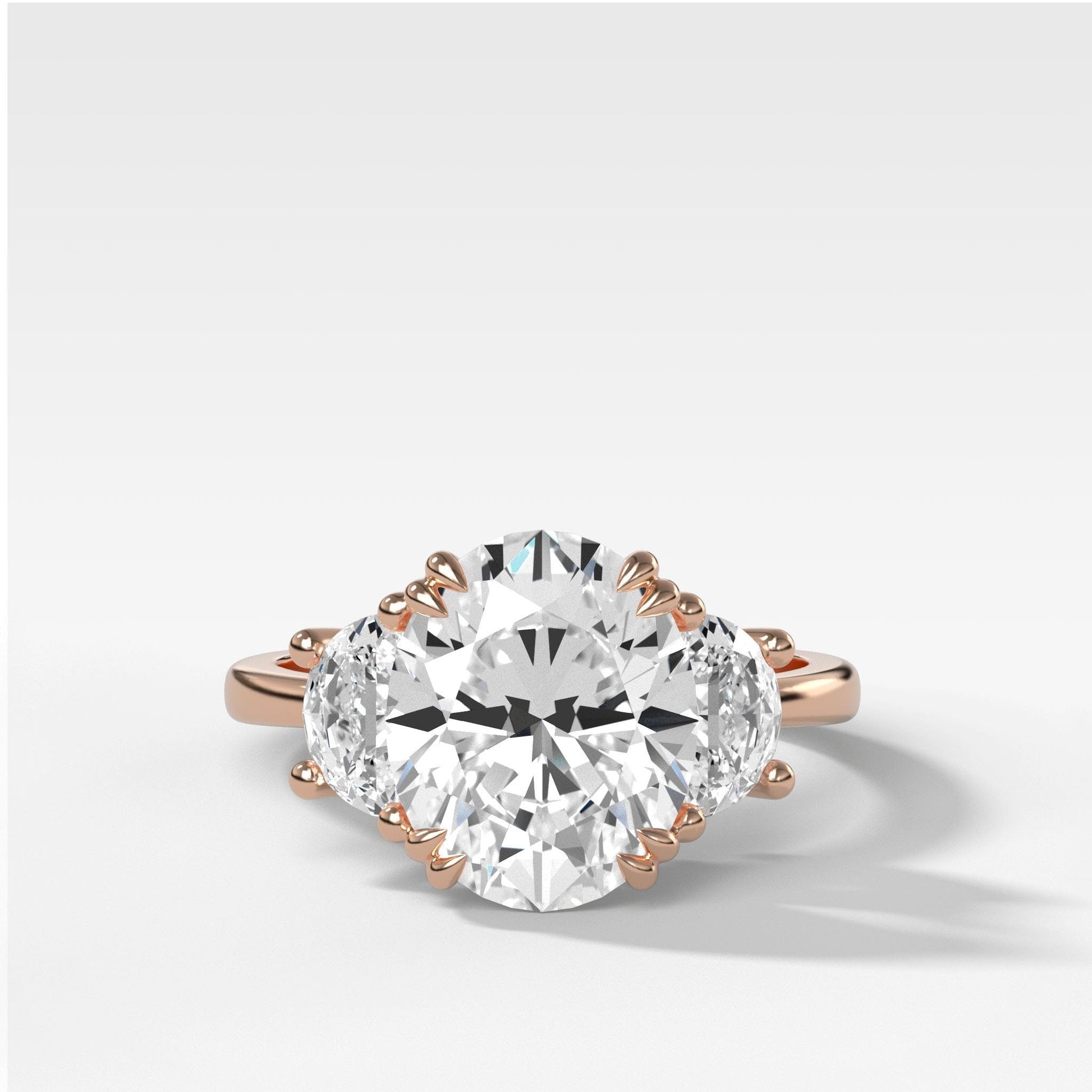 Marquise Shaped Three Stone Lab Grown Diamond Engagement Ring