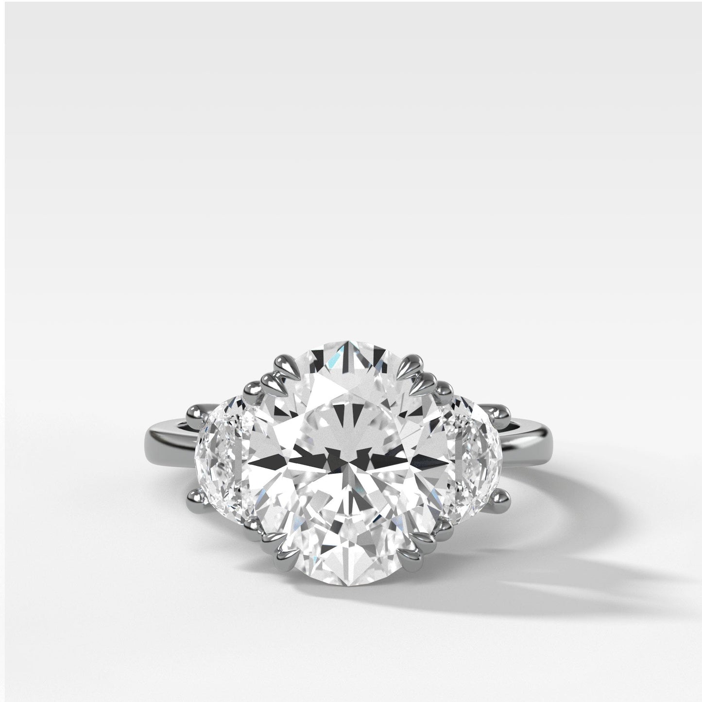 Marquise Shaped Three Stone Lab Grown Diamond Engagement Ring