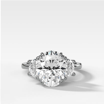 Marquise Shaped Three Stone Lab Grown Diamond Engagement Ring