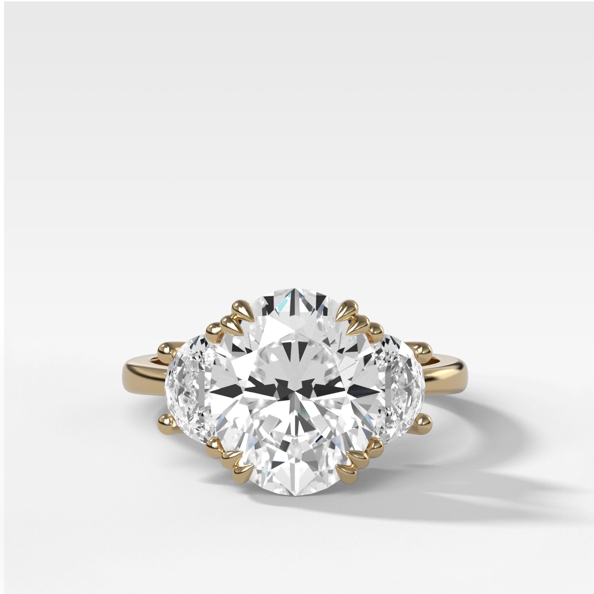 Marquise Shaped Three Stone Lab Grown Diamond Engagement Ring