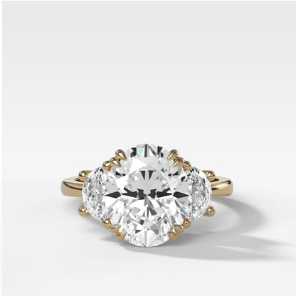 Marquise Shaped Three Stone Lab Grown Diamond Engagement Ring