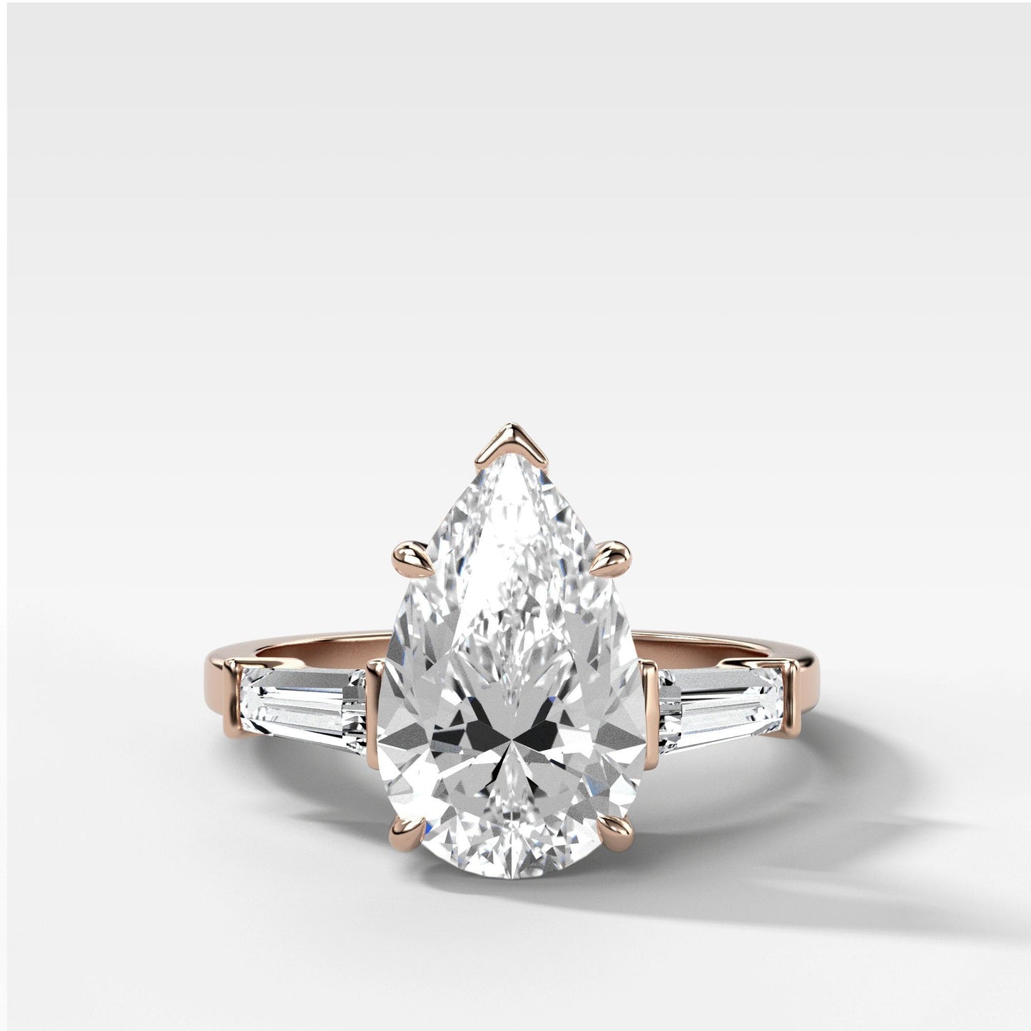 Marquise Shaped Three Stone Lab Grown Diamond Engagement Ring