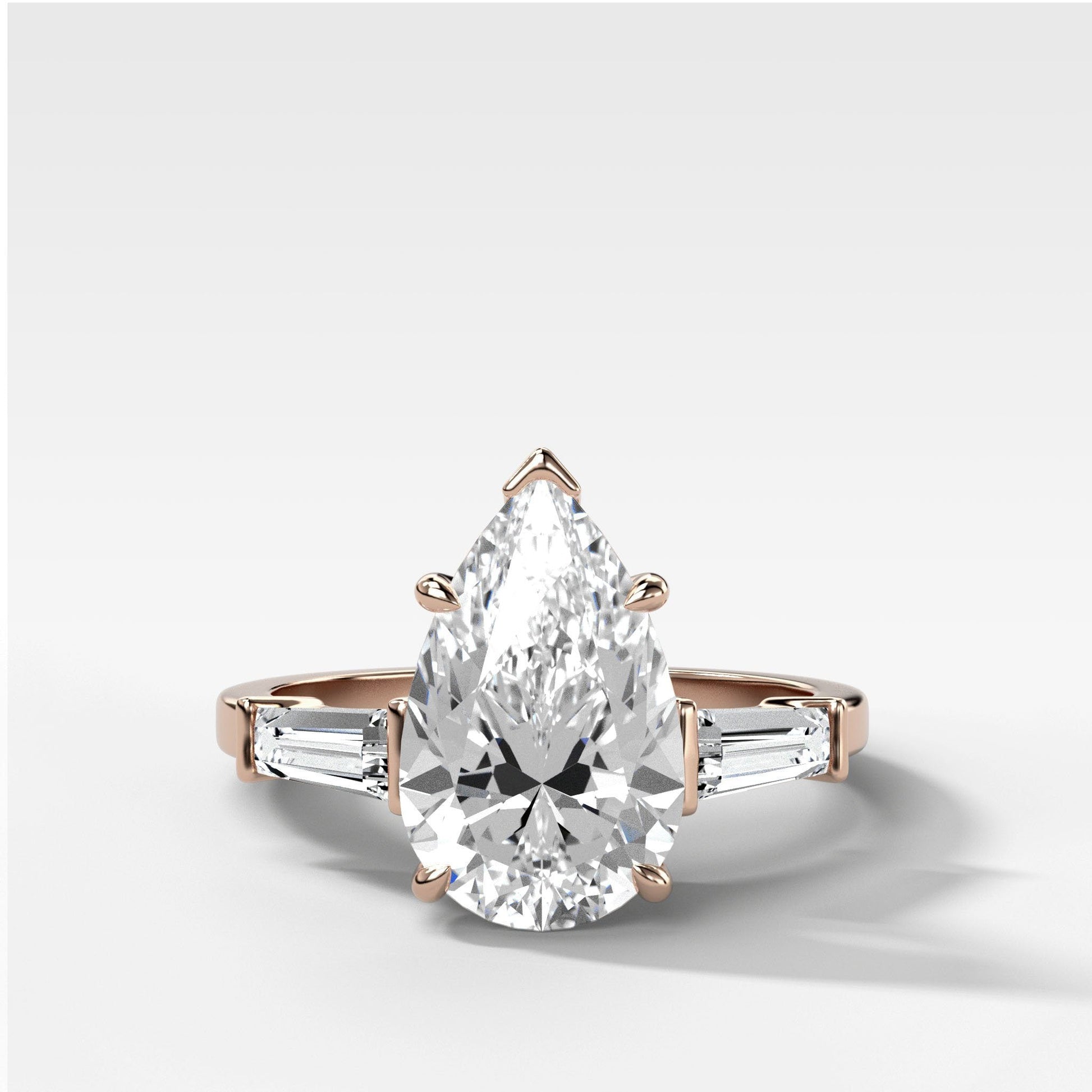 Marquise Shaped Three Stone Lab Grown Diamond Engagement Ring