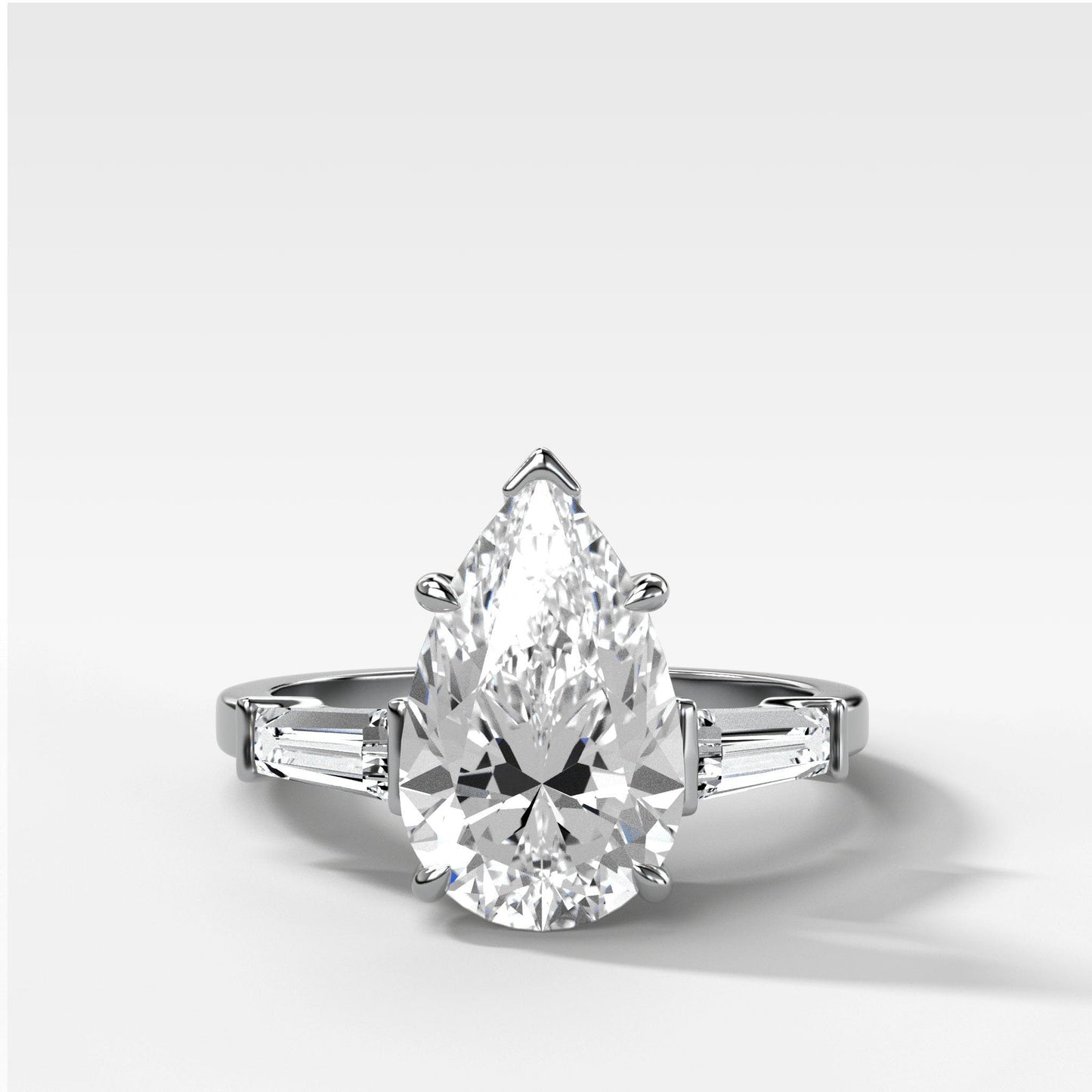 Marquise Shaped Three Stone Lab Grown Diamond Engagement Ring