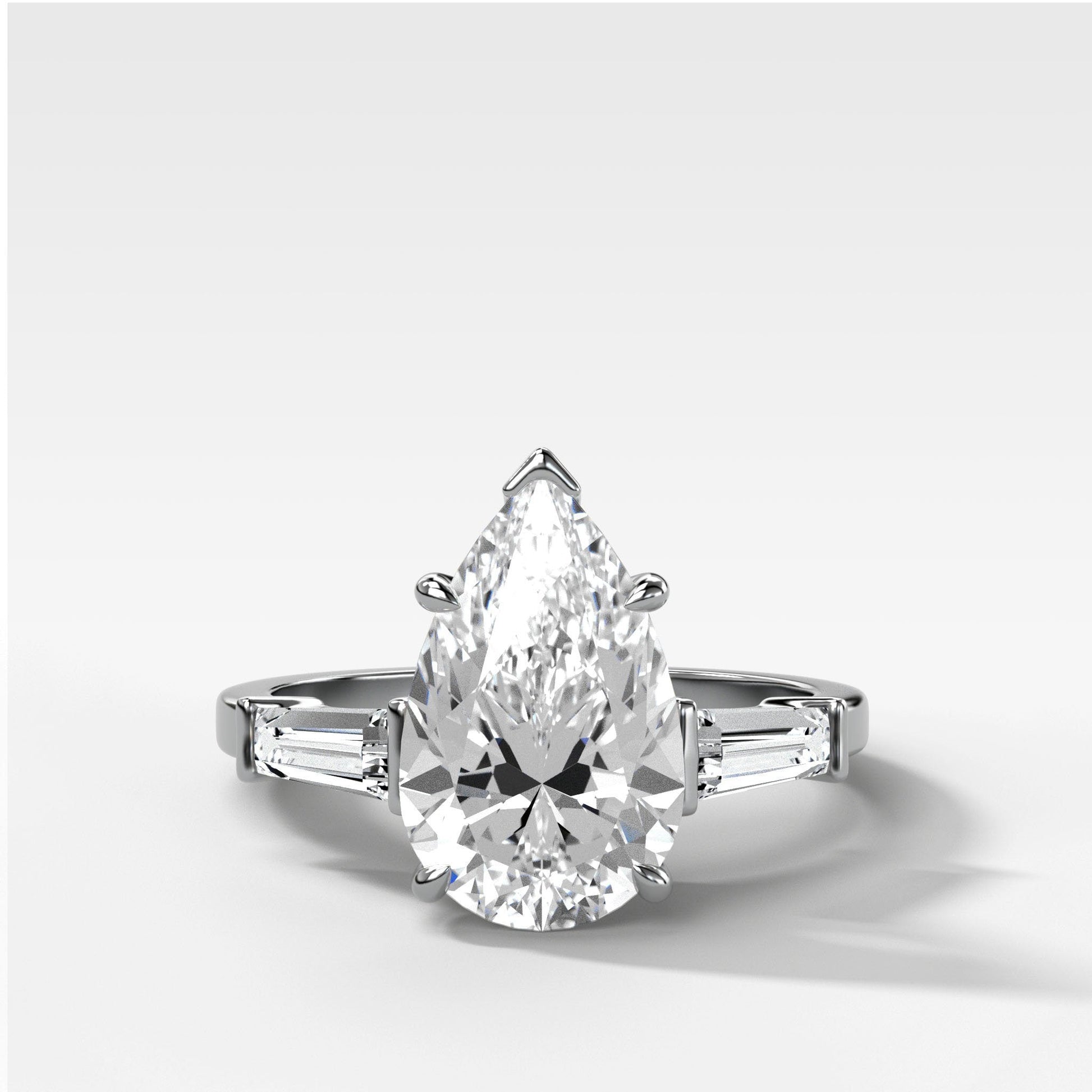 Marquise Shaped Three Stone Lab Grown Diamond Engagement Ring